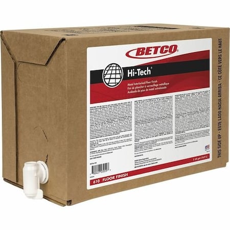 Betco Floor Finish, Wet Look, 5 Gal Bag-in-Box, CL BET610B500
